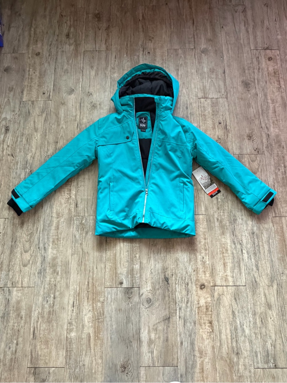 Pulse Kids Hooded Puffer Jacket in Teal